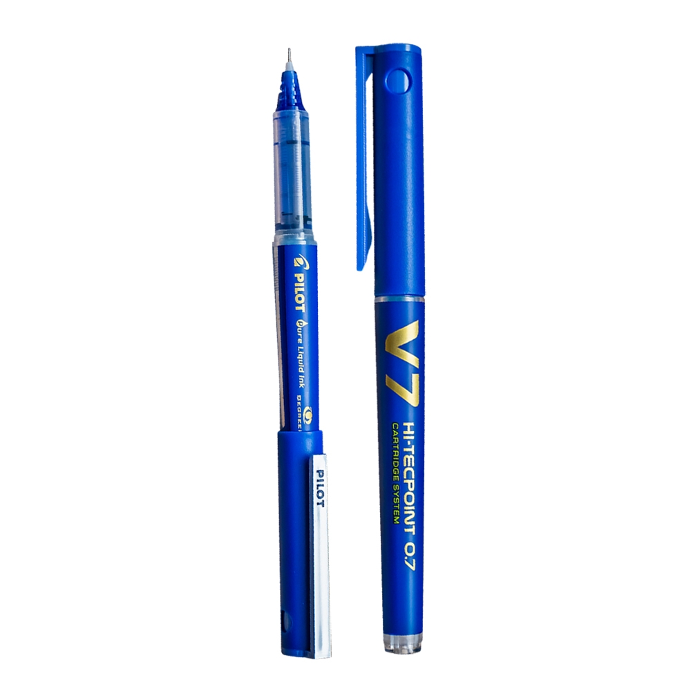 Roller V7 Hi-Tecpoint, 0,7mm, albastru - Pilot - imagine 6