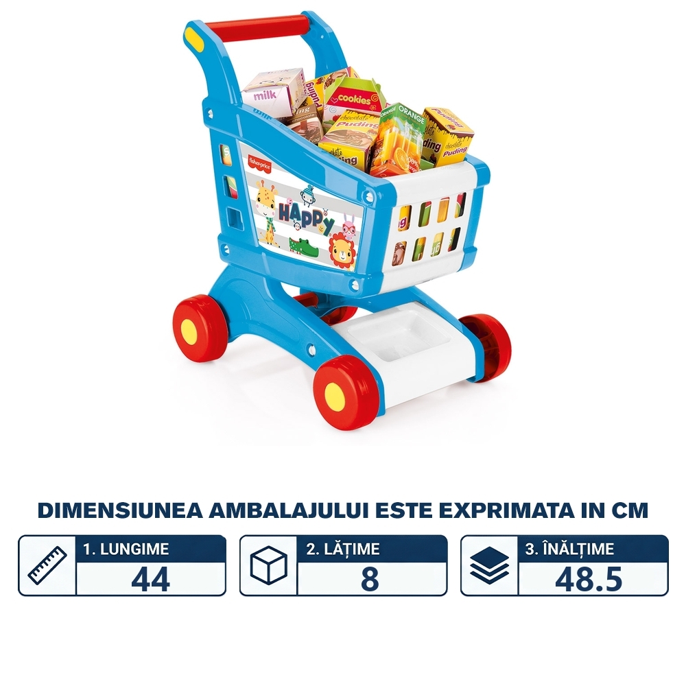Fisher Price - Carucior cumparaturi, 49x41x29 cm - Dolu - imagine 2