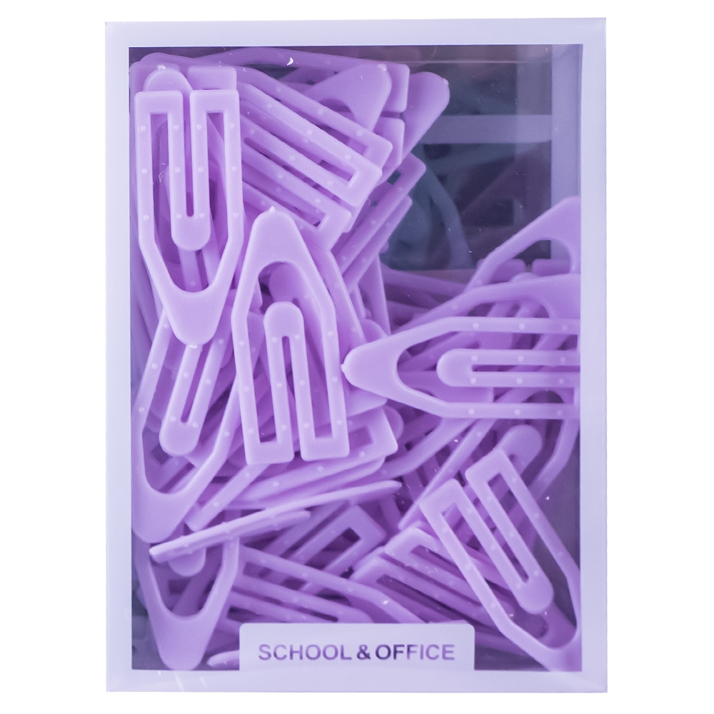 Agrafe din plastic, 38mm, 60 buc/set, culori pastel - Bachang - imagine 6