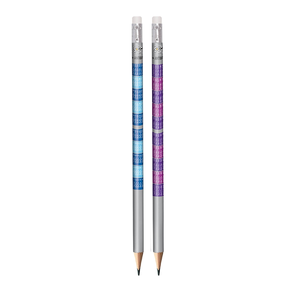 Creioane grafit HB, tabla inmultirii, 4 buc/blister- S-COOL - imagine 4