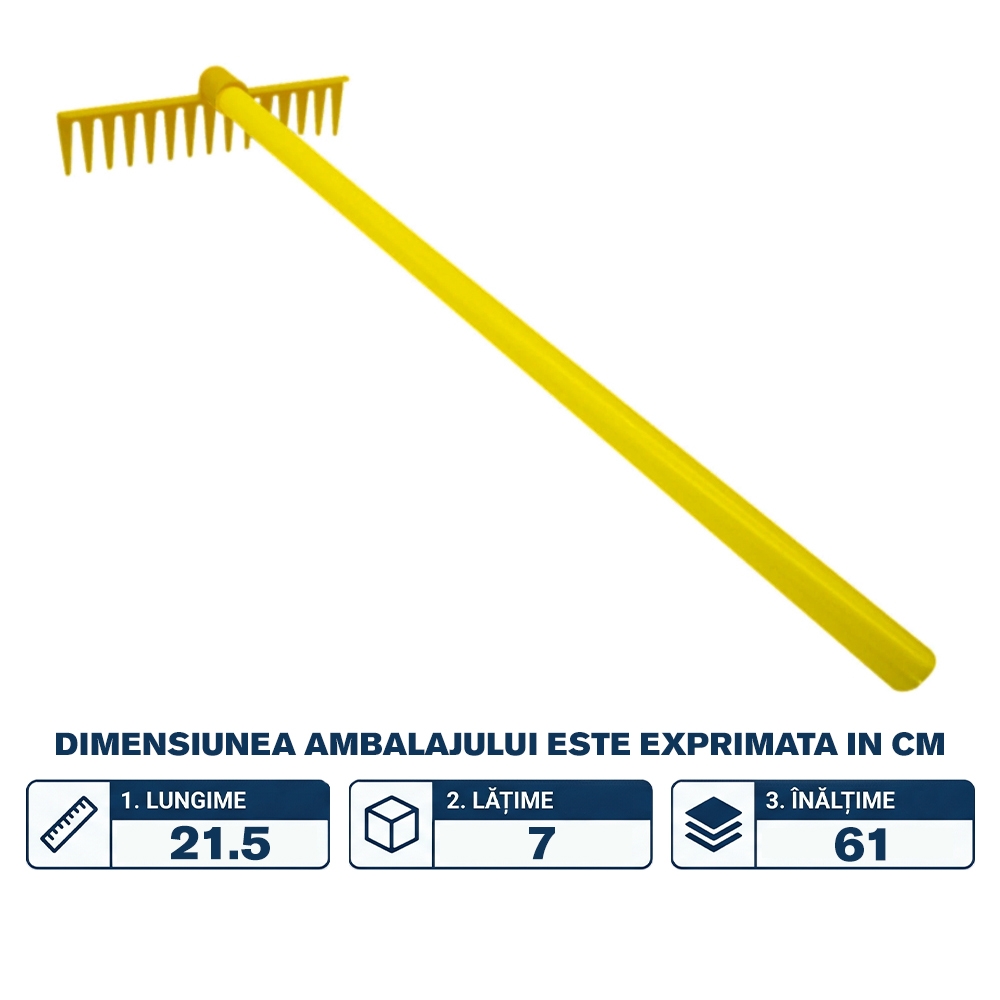 Grebla din plastic, 61 cm, galbena - ROBENTOYS - imagine 2