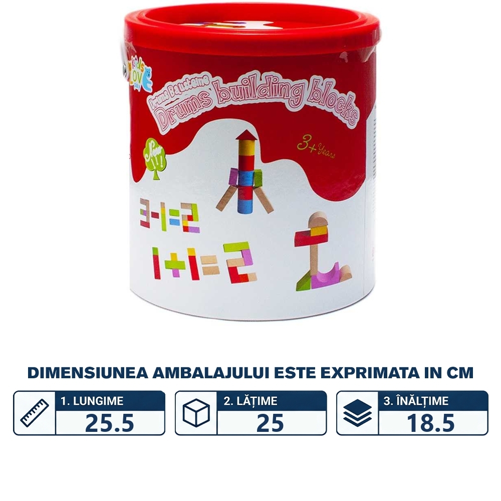 Cuburi din lemn, 40 piese/galetusa - imagine 2