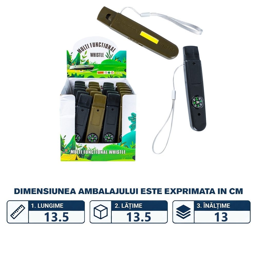 Fluier 4 in 1, din plastic, cu lumina - imagine 2