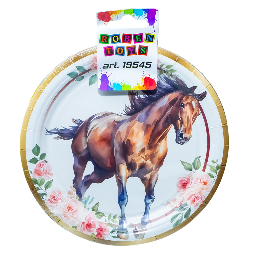 Farfurii party, din carton, diverse modele, 18 cm, 230g, 10 buc/set - ROBENTOYS - imagine 7