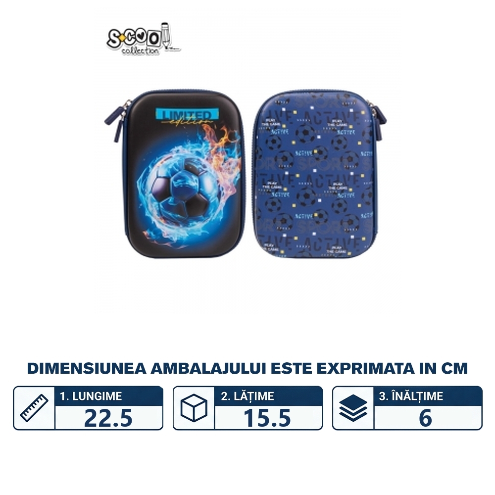 Penar neechipat 3D, 1 fermoar, LIMITED EDITION, 22.5x15.5x6 cm - S-COOL - imagine 2