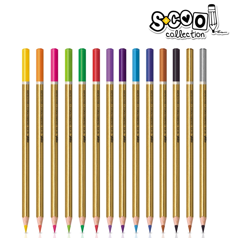 Creioane color,auriu,argintiu, 14 culori/set - S-COOL - imagine 3