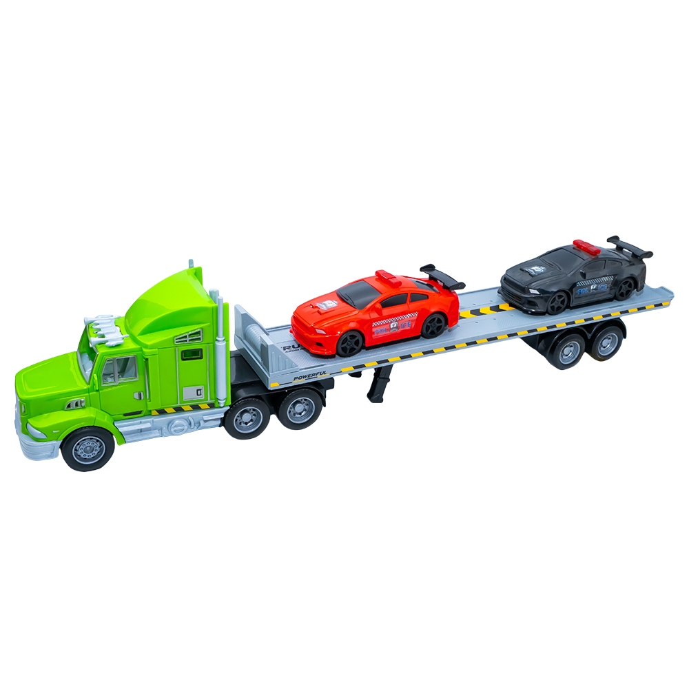 Camion remorcare (platforma) cu frictiune + 2 masini - imagine 3