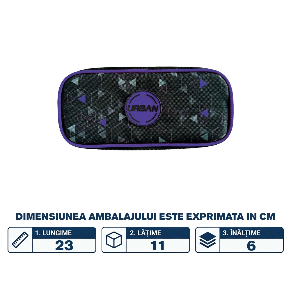 Penar borseta Urban, 1 fermoar, 23x11x6 cm, Shapes - S-COOL - imagine 2