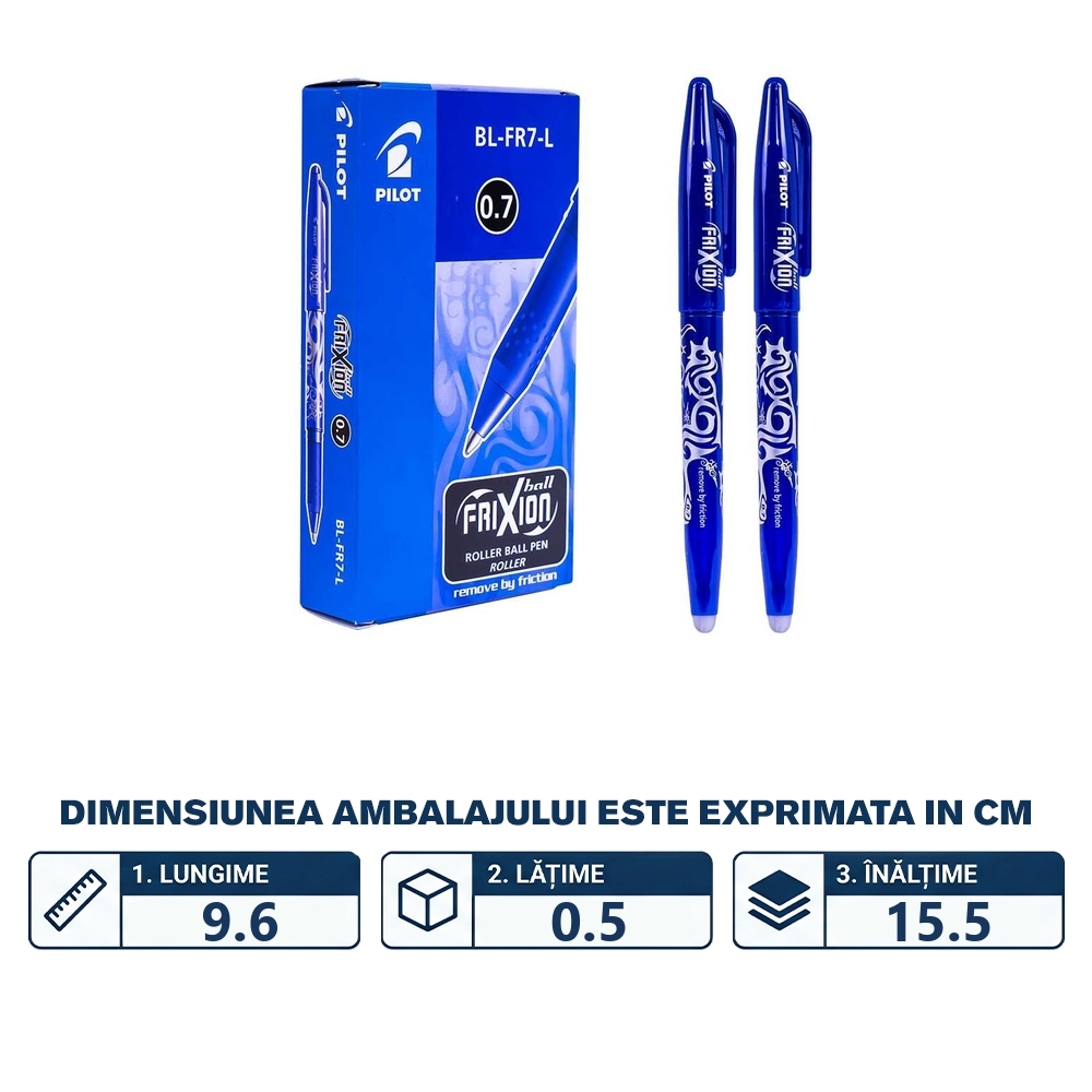 Roller Frixion Ball, 0.7mm, albastru - PILOT - imagine 2
