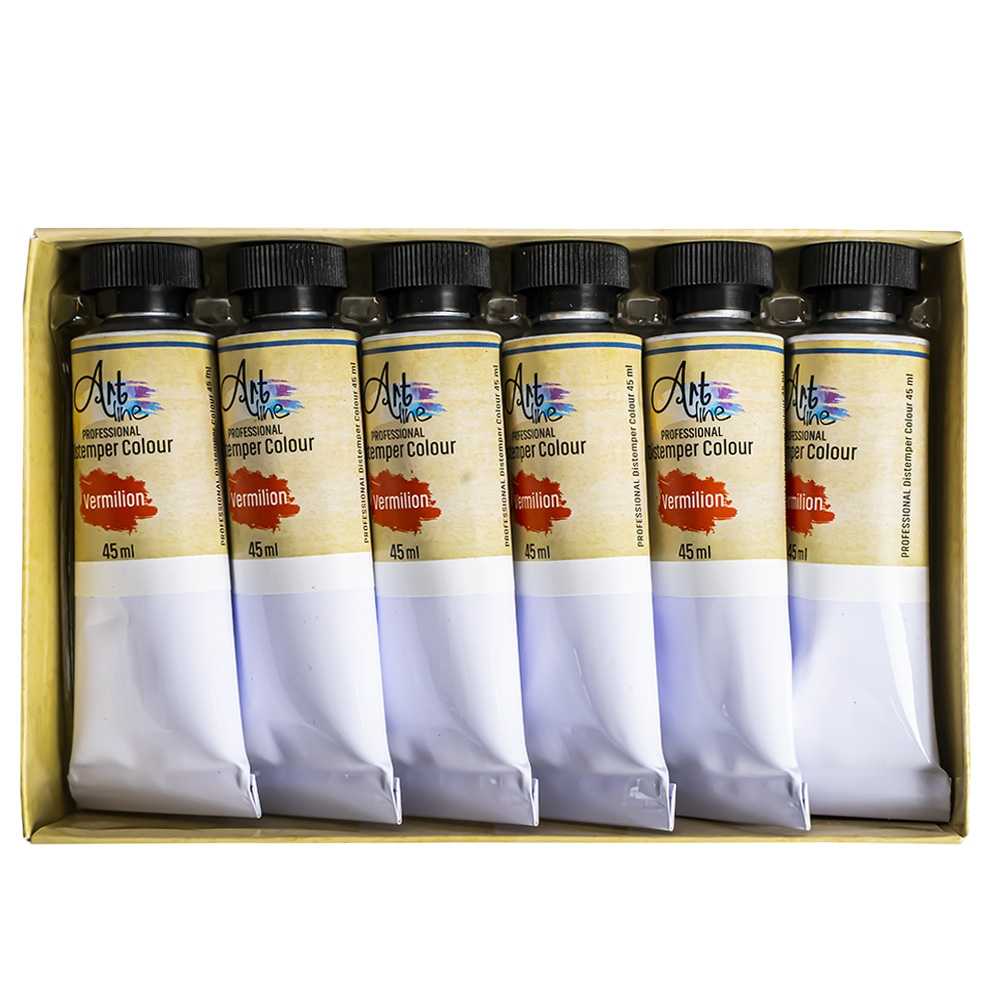 Tempera Art, ROSU, 45ml, 6 buc/set - ARTLINE - imagine 3