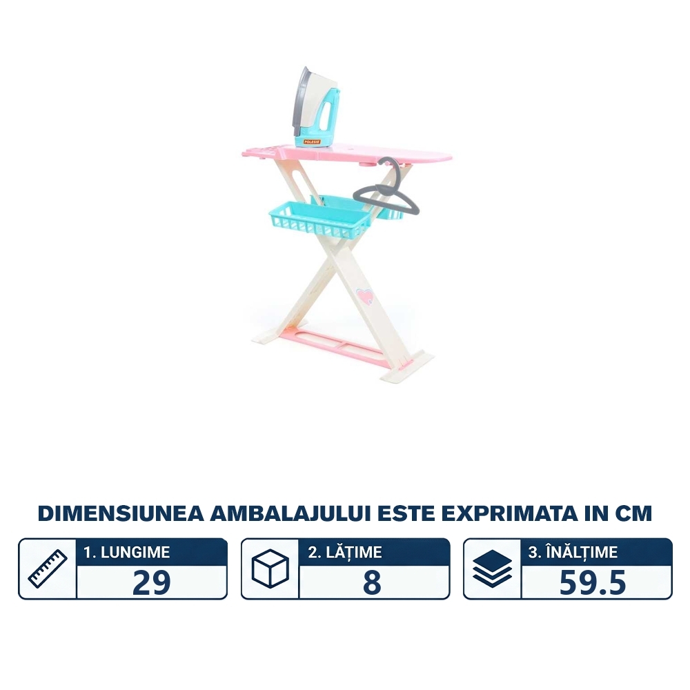 Masa calcat + fier calcat + accesorii, 62x25x49 cm, Polesie - imagine 2