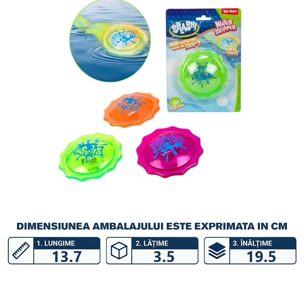 Disc zburator pentru apa, Splash, 9 cm - Toi-Toys - imagine 2