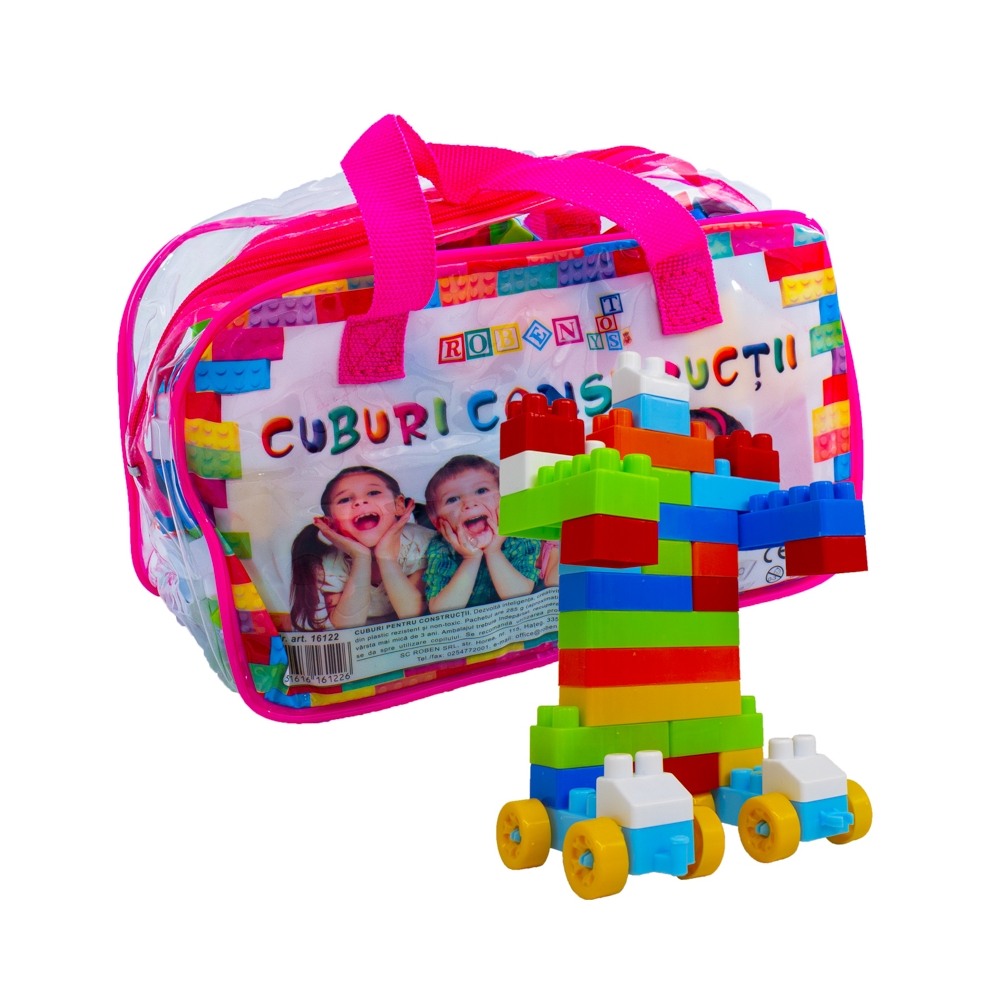 Cuburi constructii in gentuta, 160 piese/285g - ROBENTOYS - imagine 17