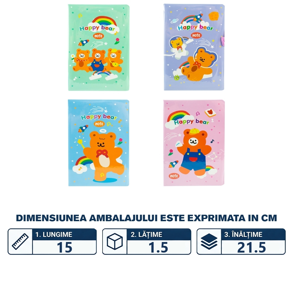 Notes A5, 80 file, Happy bear - imagine 2