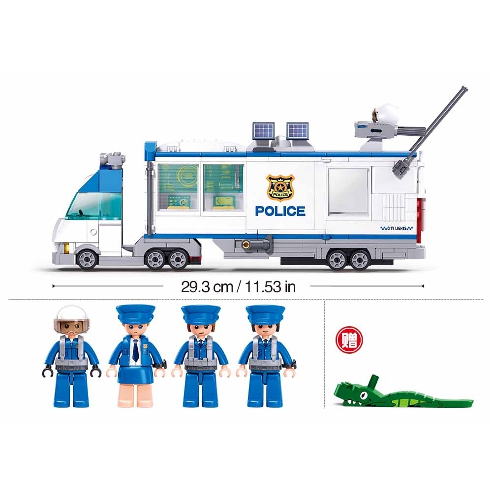 Set de constructie Metropolis, 510 piese, Centru mobil de comanda al politiei - Sluban - imagine 3