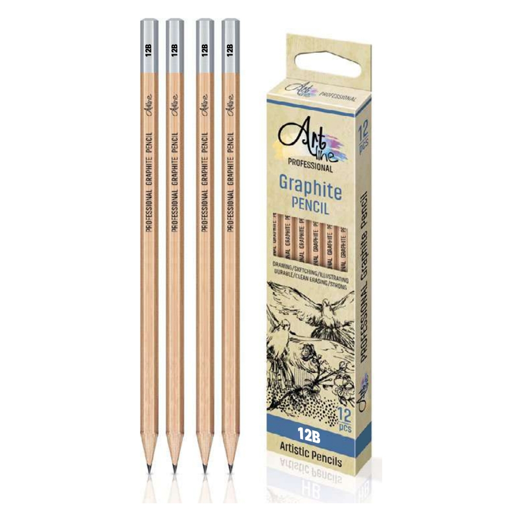 Creion grafit profesional, 12B, 12 buc/cutie - ARTLINE