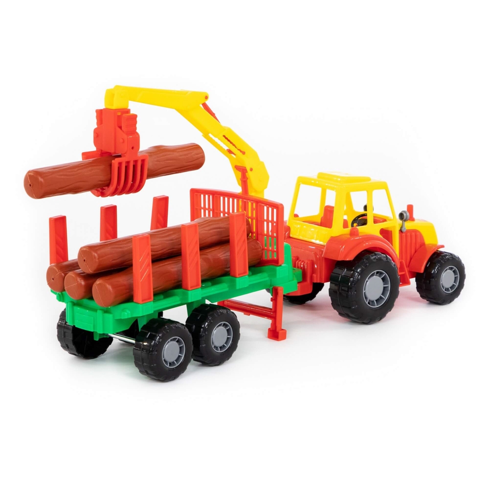 Tractor cu remorca lemne, 46,6x13,4x20 cm, Polesie - imagine 5