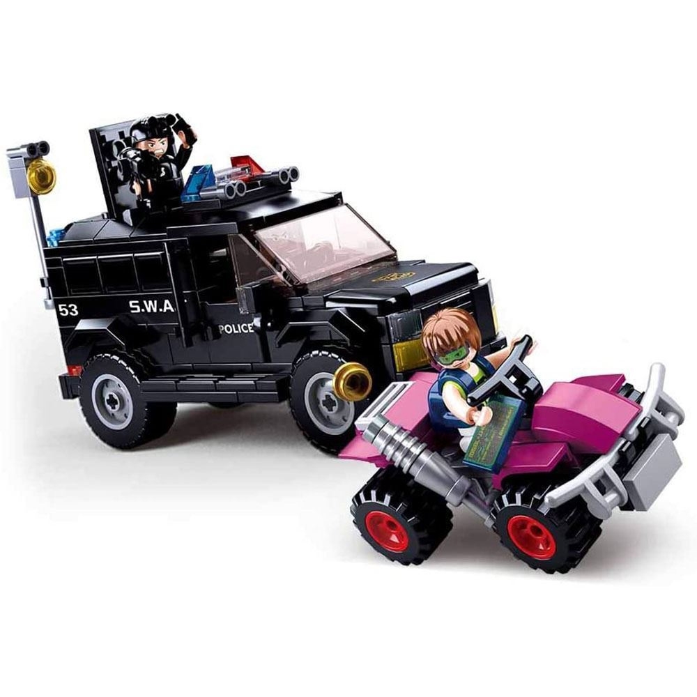 Set de constructie Police, 293 piese, Unitatea S.W.A.T. - Sluban - imagine 2