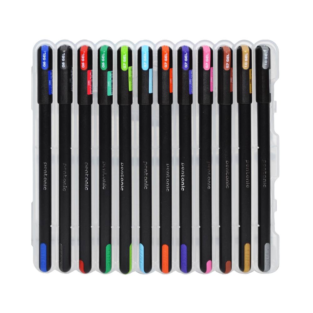 Pixuri Pentonic, cu gel, 12 culori/set, 0.6-1 mm – LINC