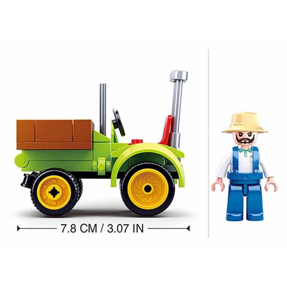 Set de constructie Farm, 80 piese, Tractor pentru recoltare - Sluban - imagine 4