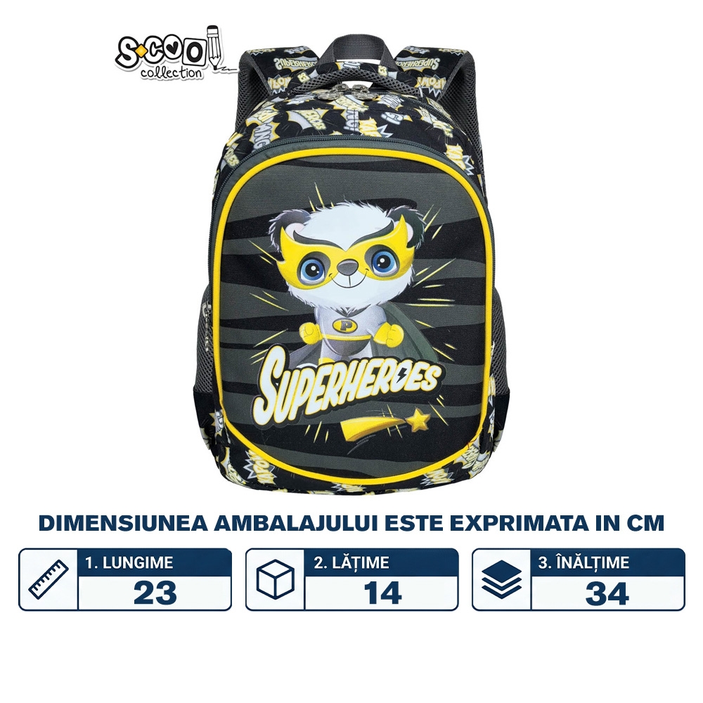 Ghiozdan gradinita, 34x23x14 cm, SUPERHEROES - S-COOL - imagine 2