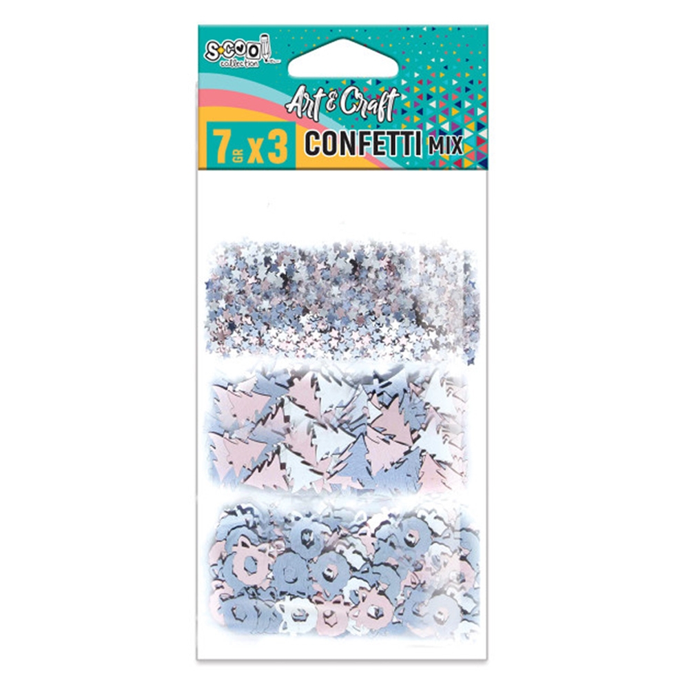 Accesorii craft, confetti modele Craciun, 3x7 gr - S-COOL