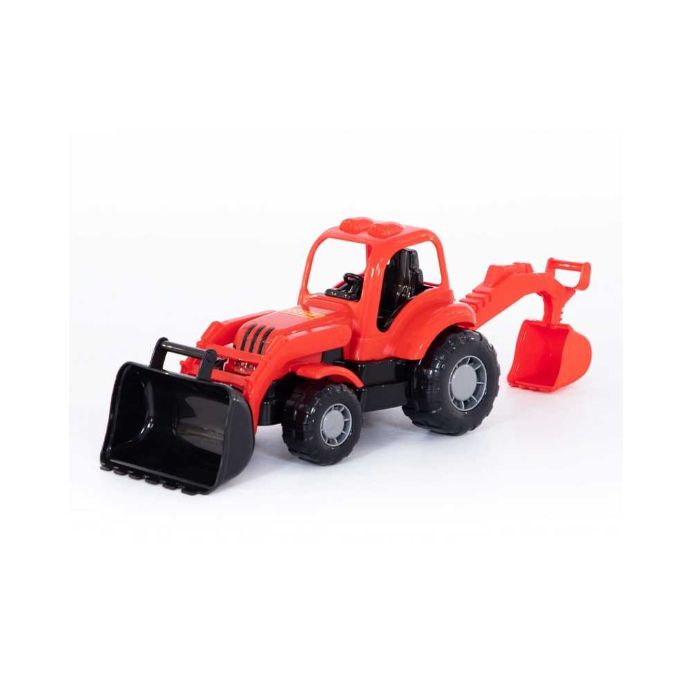 Tractor cu incarcator si excavator - Hardy, 28x13x16 cm, Pol - imagine 7