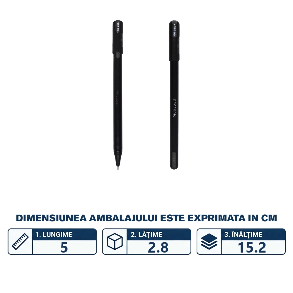 Pix Pentonic, cu gel, mina neagra, 0.6 mm - LINC - imagine 2