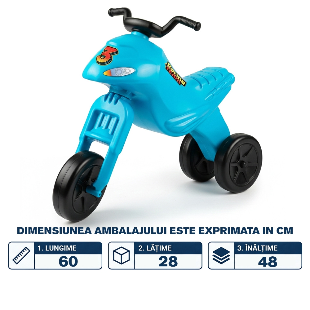 Motocicleta fara pedale, albastru deschis - ROBENTOYS - imagine 2