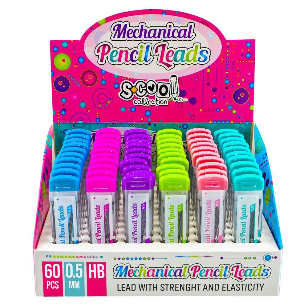 Mine creion mecanic 0.5mm, HB, 60 buc/cutie - S-COOL