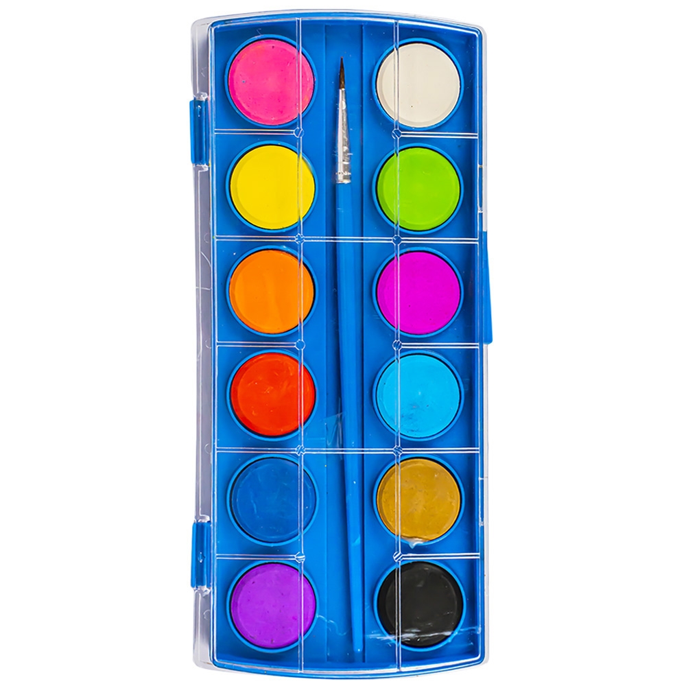 Acuarele, 12 culori, 30 mm , pensula, premium - S-COOL - imagine 3