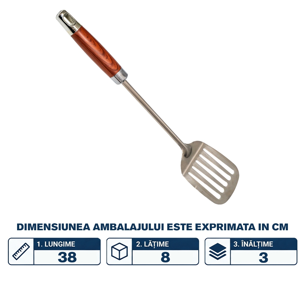 Spatula din inox, cu maner plastic - imagine 2