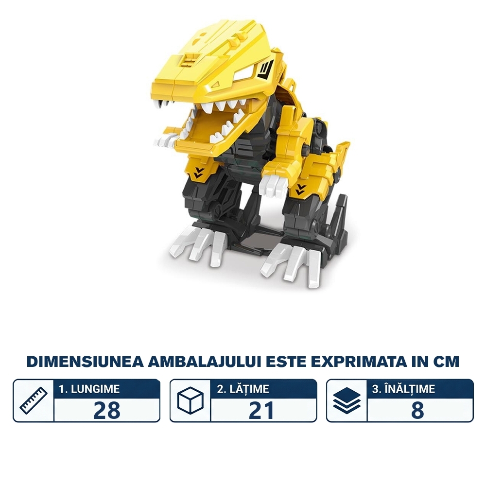 Cuburi constructii Robozaur, cu baterii - T-REX (Tyrannosaurus rex) - imagine 2