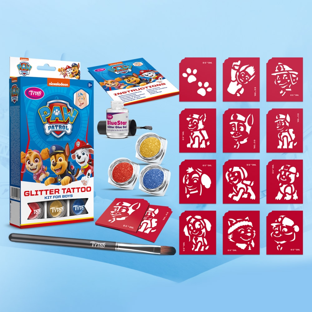 Set tatuaje cu sclipici, Paw Patrol, Baieti - imagine 2