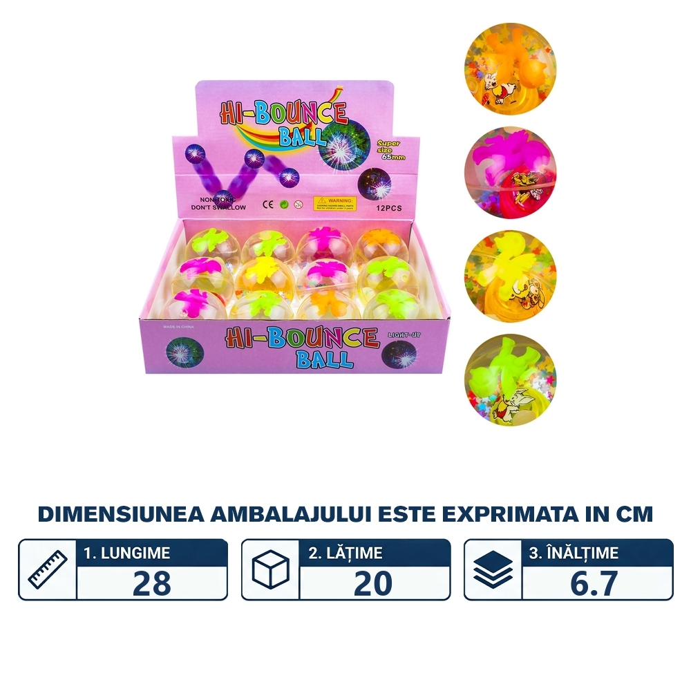 Minge cauciuc, cu led, 6.5 cm - Unicorn - imagine 2