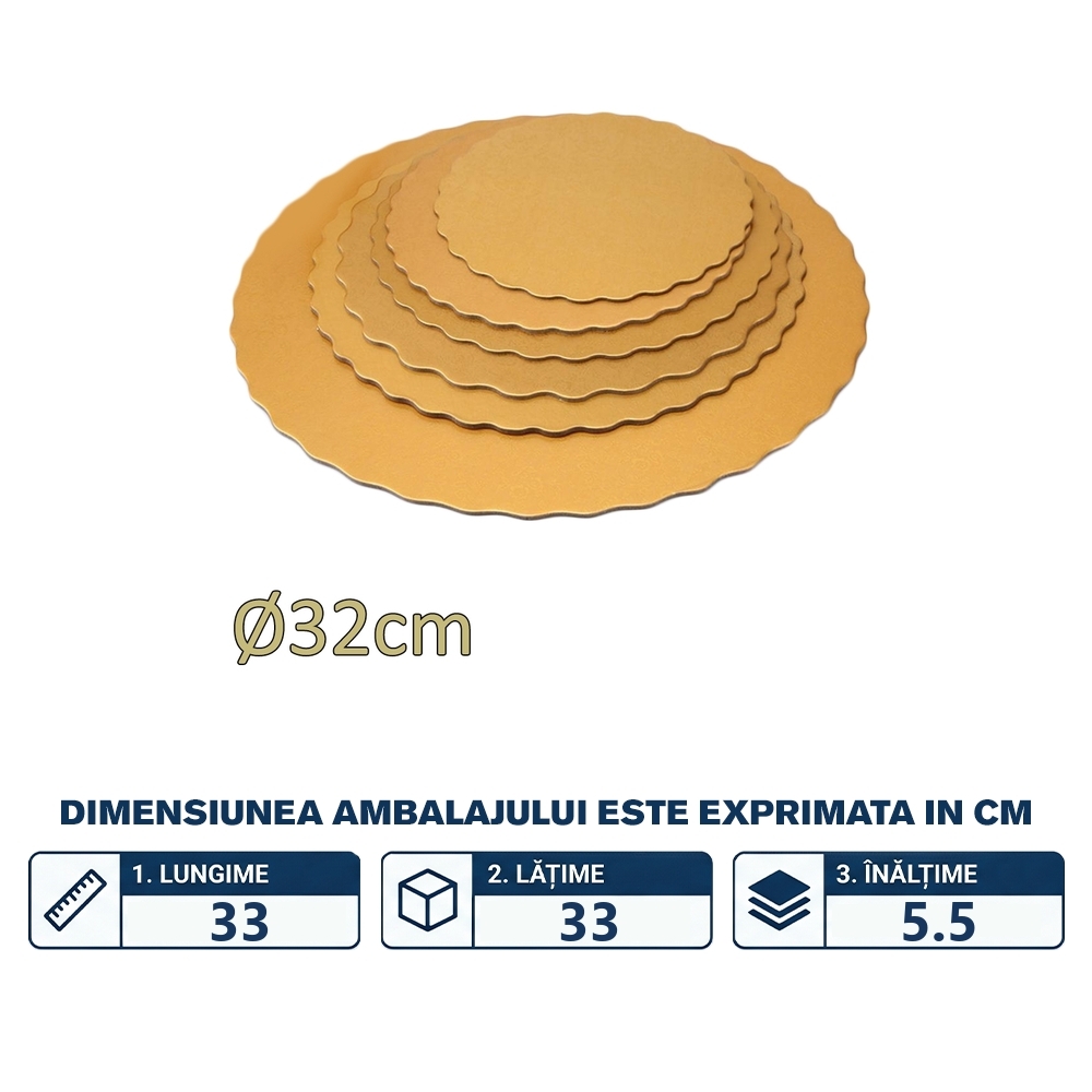 Disc auriu, din carton, Girasole, 32 cm - imagine 2