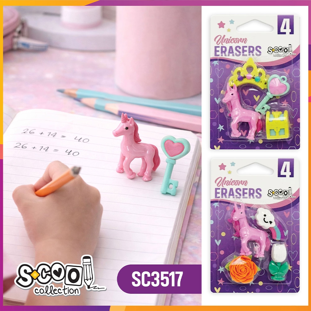 Radiere color, model Unicorn, 4buc/blister - S-COOL - imagine 5