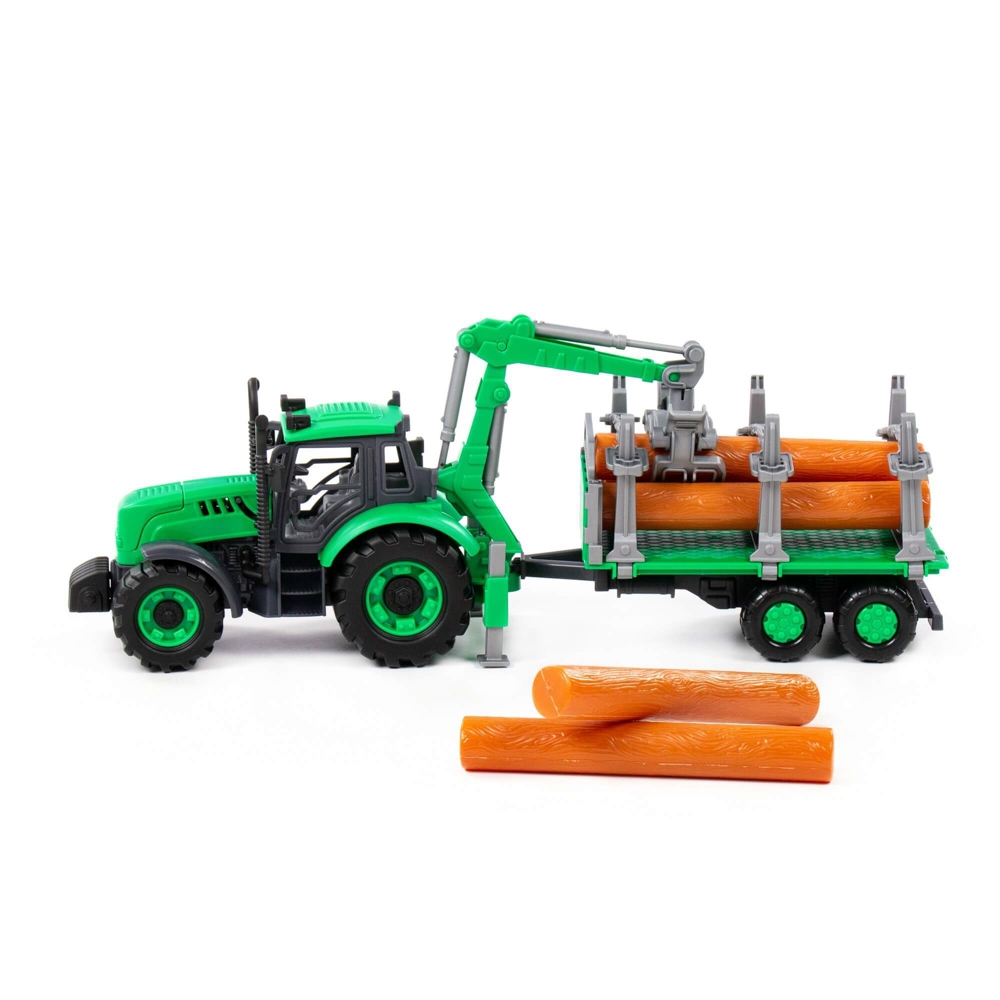 Tractor cu remorca lemne - Progresso, 40x11.5x17  cm, Polesie - imagine 4