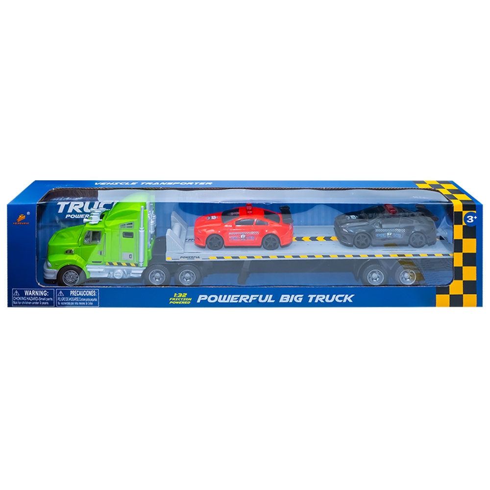 Camion remorcare (platforma) cu frictiune + 2 masini - imagine 4
