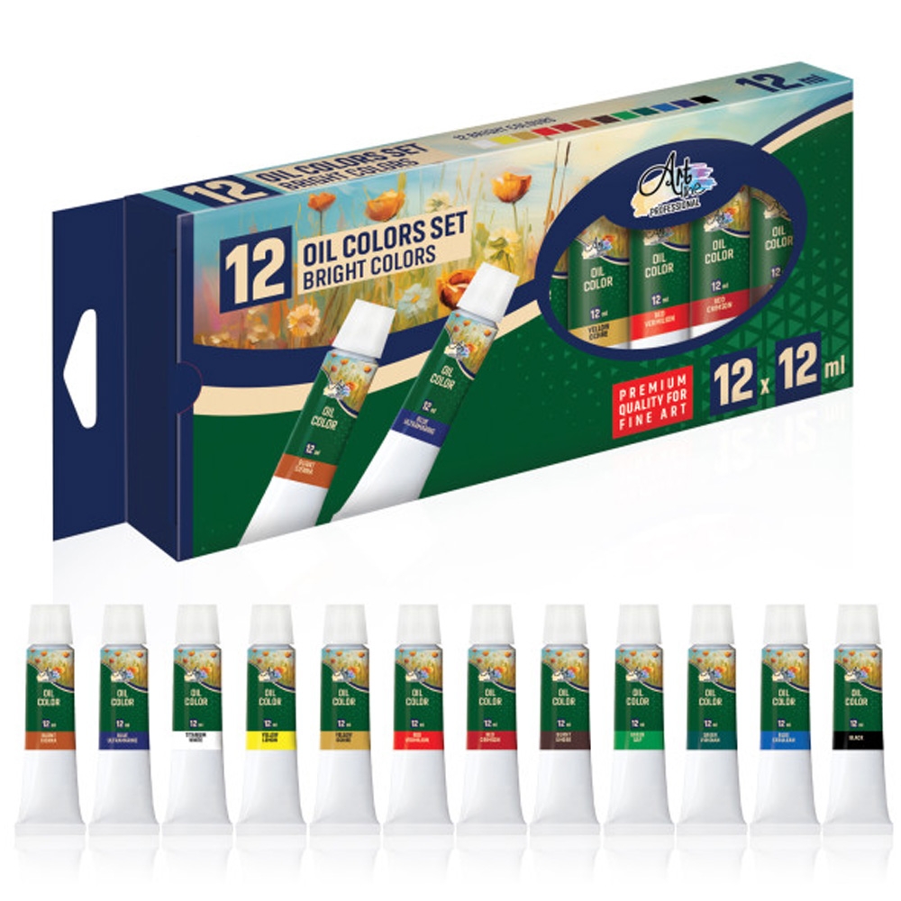 Culori ulei, Profesional, 12 ml, 12 culori/set - ARTLINE
