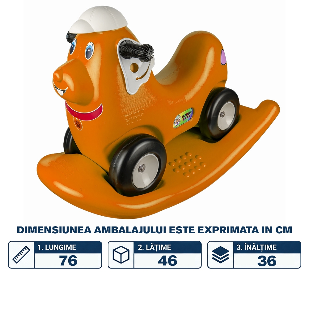 Catel balansoar 2 in 1, portocaliu - ROBENTOYS - imagine 2