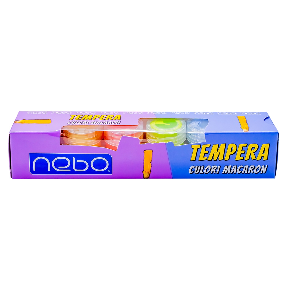 Tempera, culori macaron, 15g, 6 culori/set - NEBO - imagine 4