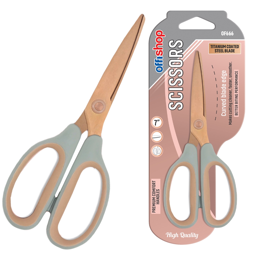 Foarfeca birou, maner plastic, titan, 17.5 cm - OFFISHOP