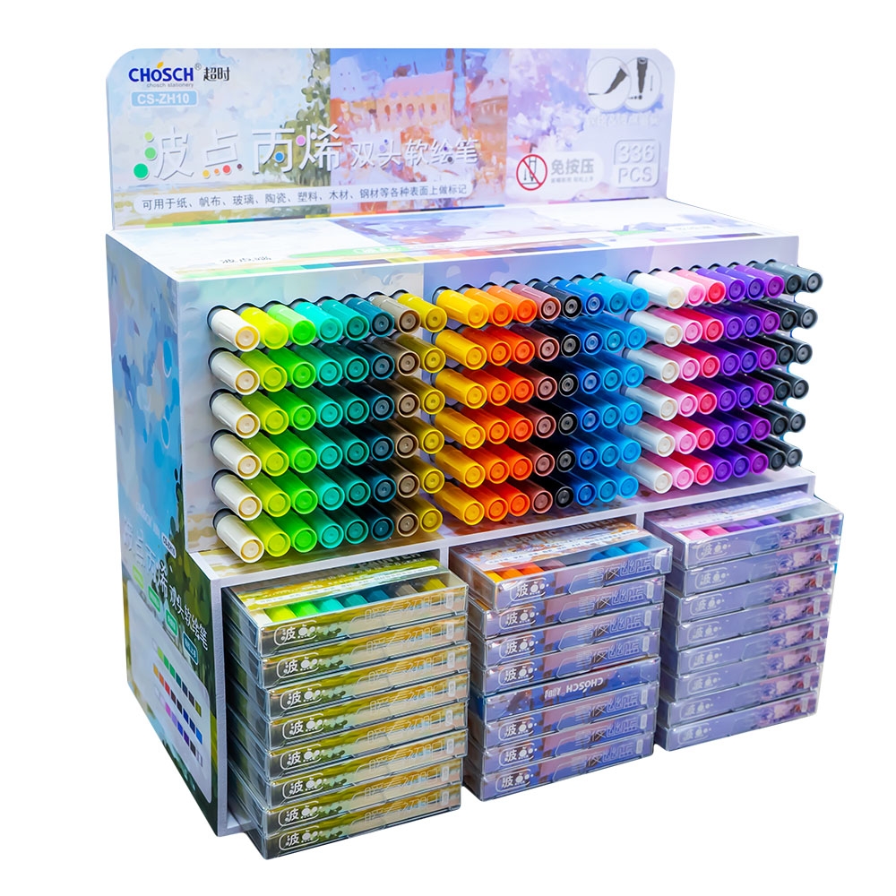 Markere acrilice, 2 capete, 336 buc/display - CHOSCH