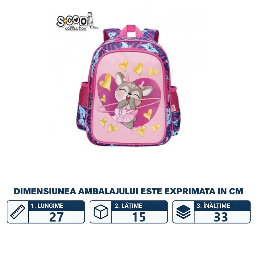 Ghiozdan gradinita, 33x27x15 cm, DEER - S-COOL - imagine 2