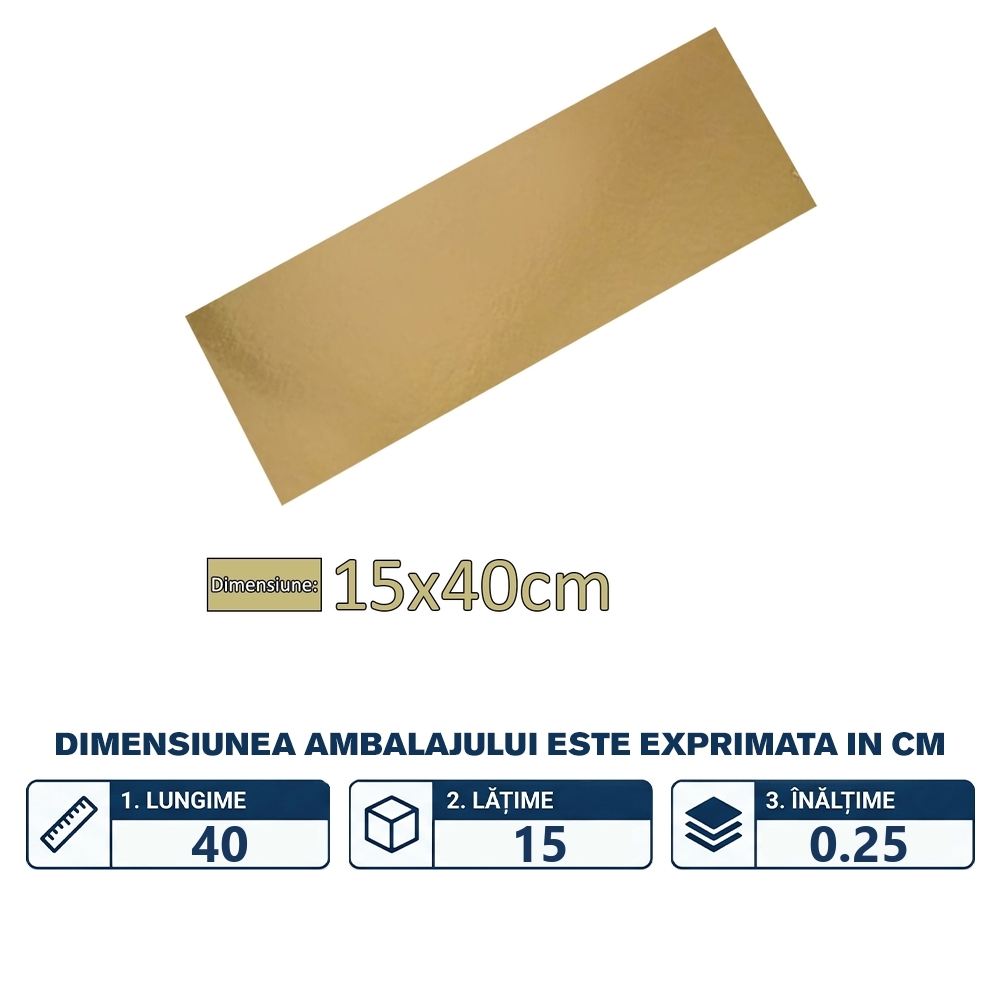 Tavita aurie dr., din carton, Girasole, 15x40 cm - imagine 2