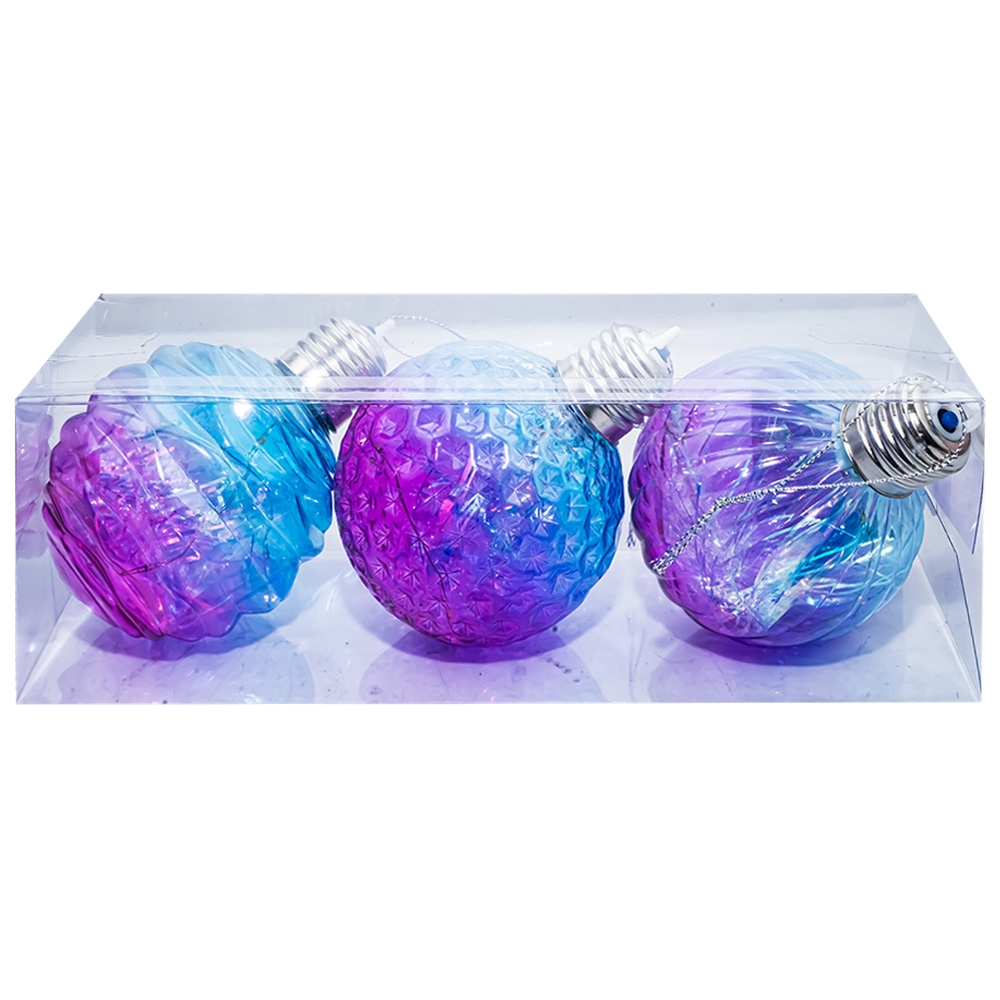 Globuri pom Craciun cu lumina, 3 buc/set - imagine 7