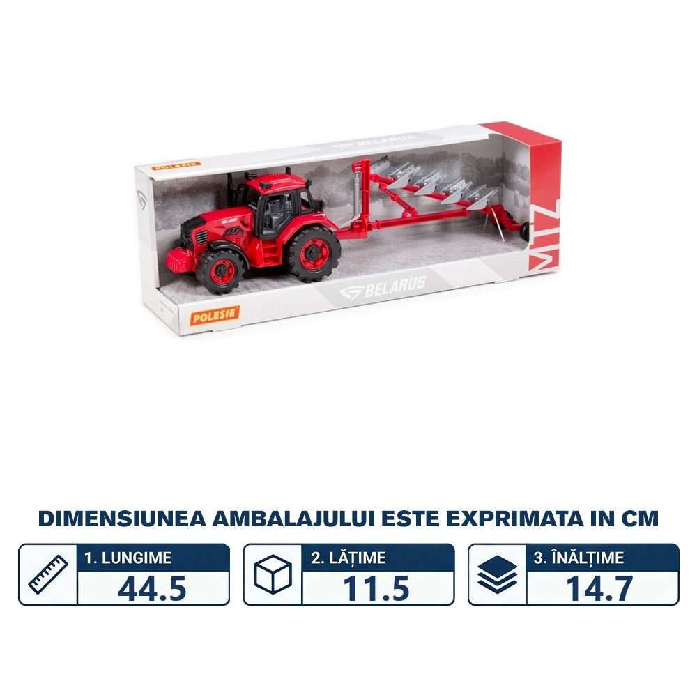 Tractor cu plug, 44,5x11.5x14.7 cm, Polesie - imagine 2