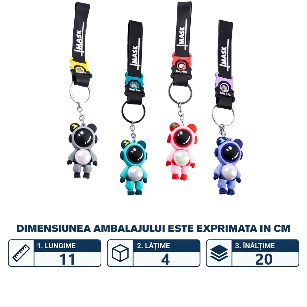 Breloc Astronaut, cu led - imagine 2