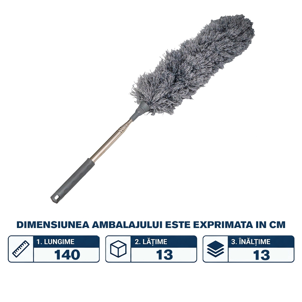Pamatuf praf telescopic, microfibre, 140 cm - imagine 2